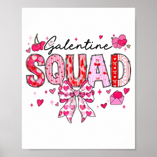 Poster Galentines Day Women Galentines Squad Funny Valent (Devant)
