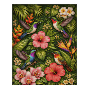 Poster Galerie botanique de la jungle tropicale luxuriant