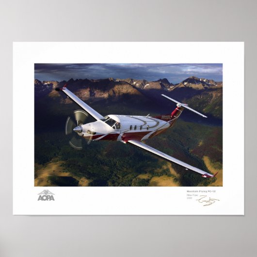 Poster Galerie Mountain Flying PC-12 (Devant)