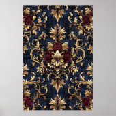 Poster Galeries florales baroques dorées (Devant)