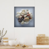 Poster galets blancs (Cuisine)