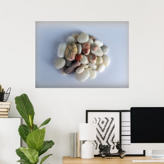 Poster galets blancs (Bureau à domicile)
