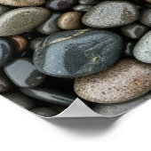 Poster Galets de la rivière humide (Coin)