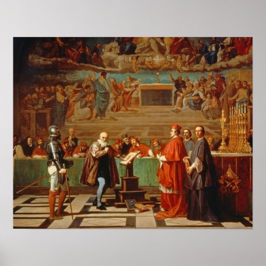 Poster Galileo Galilei (1564-1642) devant les membres de (Devant)