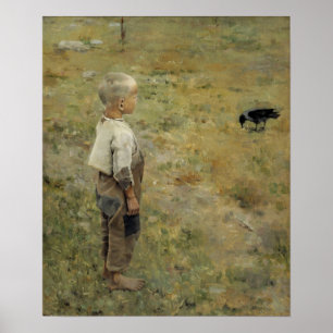 Poster Gallen-Kallela - Garçon au corbeau