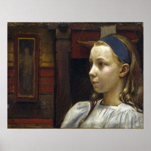 Poster Gallen-Kallela - Tête de fillette Little Anna