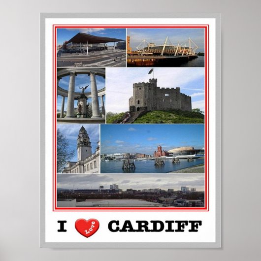 Poster Galles - Cardiff - I Love - (Devant)