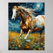 Poster Galloping Pinto Stallion Van Gogh (Devant)