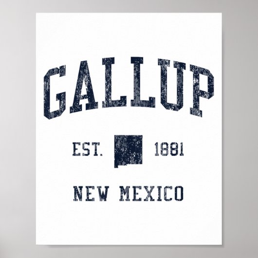 Poster Gallup Nm Jn1 Vintage Athletic Blue Design  (Devant)