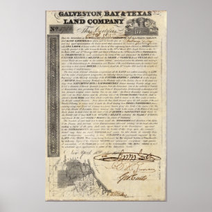Poster Galveston Bay et Texas Land Company