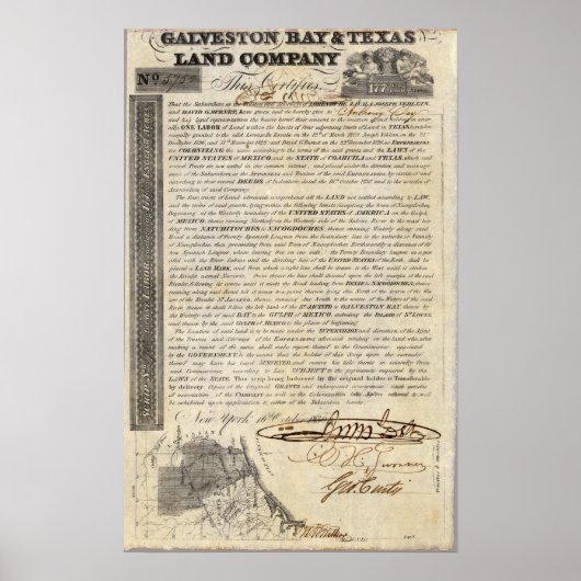 Poster Galveston Bay et Texas Land Company (Devant)