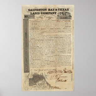 Poster Galveston Bay et Texas Land Company
