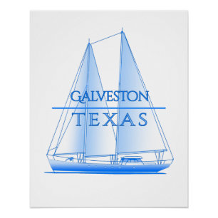 Poster Galveston Coastal Nautique voile