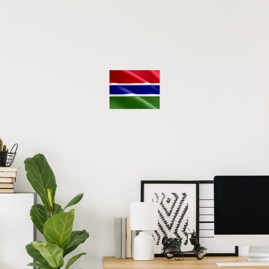 Poster Gambie - Drapeau - (Bureau à domicile)