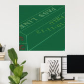 Poster Gamblers Craps Table Wraps Papier Conception (Bureau à domicile)