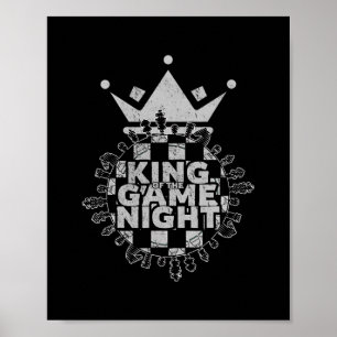 Poster Game Night King Board Game Geek Funny Gamer 
