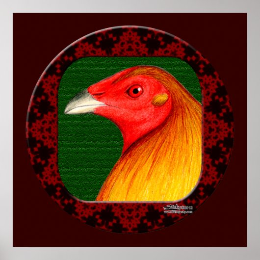 Poster Gamecock framed (Devant)