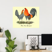 Poster Gamefowl rouge bleu (Bureau à domicile)