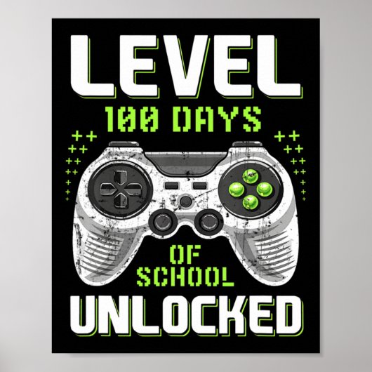 Poster Gamer 100e Jour De Niveau D'École 100 Jours Déverr (Devant)