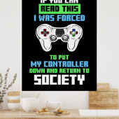 Poster Gamer A Été Forcé De Cotroll Game (Cuisine)