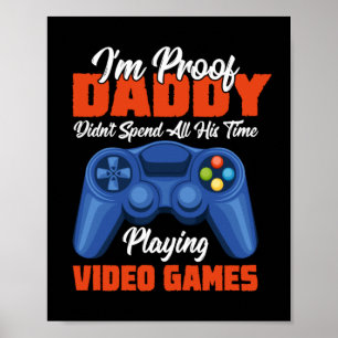 Poster Gamer Art Daddy Heure de la lecture de jeux vidéo