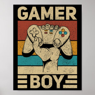 Poster Gamer Boy Jeu Vêtements Retro Video Game Outfit T
