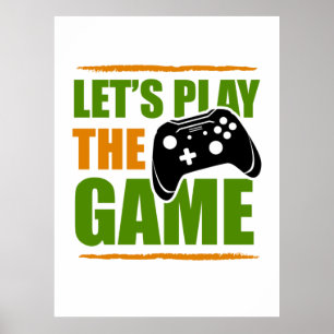 Poster Gamer Cadeau Jouons au jeu