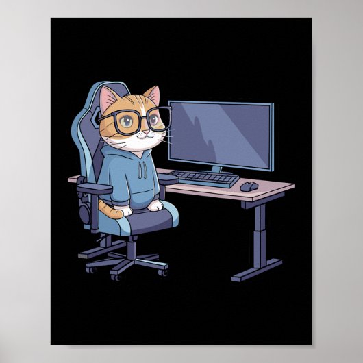 Poster Gamer Cat Squad Mème Drôle (Devant)