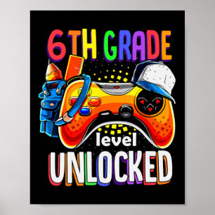 Poster Gamer Ck To School Manette Sixième 6ème Niveau U