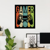 Poster Gamer (contrôleur de jeu) (Bureau à domicile)