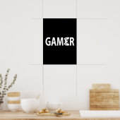 Poster Gamer, Contrôleur de jeu vidéo - Humour de jeu de  (Cuisine)