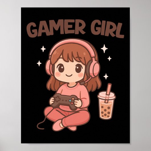 Poster Gamer fille (Devant)
