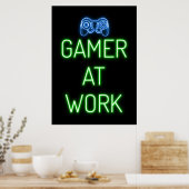 Poster Gamer Gift | Joueur au travail (Cuisine)