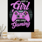 Poster Gamer Gift | Juste Une Fille Qui Aime Jouer (Cuisine)