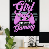 Poster Gamer Gift | Juste Une Fille Qui Aime Jouer (Bureau à domicile)