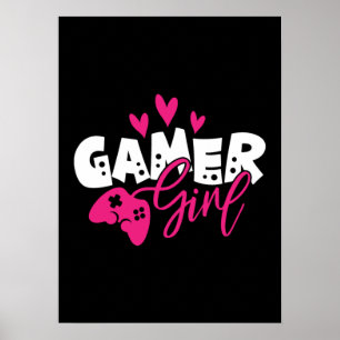 Poster Gamer Girl - Joueur vidéo, Jeu, Jeu vidéo, Jeu