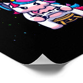 Poster Gamer Girl Unicorn Jeu vidéo mignonne (Coin)