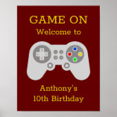 Poster Gamer moderne N'importe quel âge fête d'anniversai (Devant)