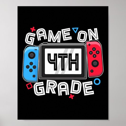 Poster Gamer Retour À L'École Jeu Amusant Sur Les Enfants (Devant)