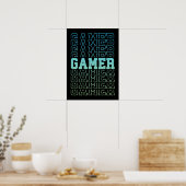 Poster Gamer Retro Old School - Amusant Vidéo Gamer, Jeu (Cuisine)