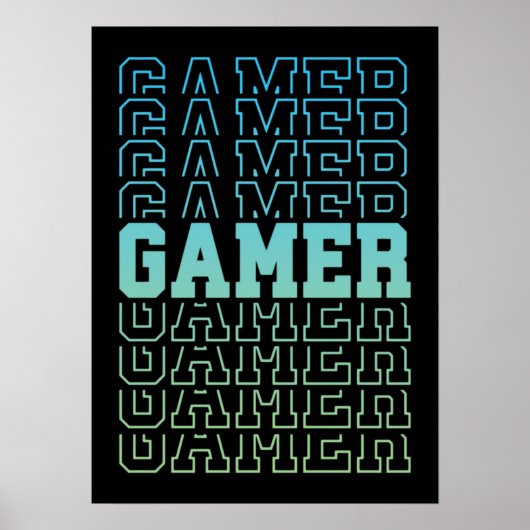 Poster Gamer Retro Old School - Amusant Vidéo Gamer, Jeu (Devant)
