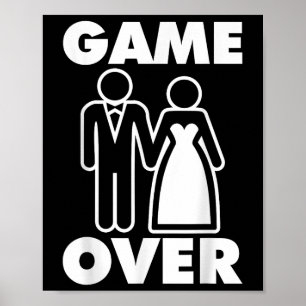 Poster Gamer sur mariée Groom Drôle Mariage