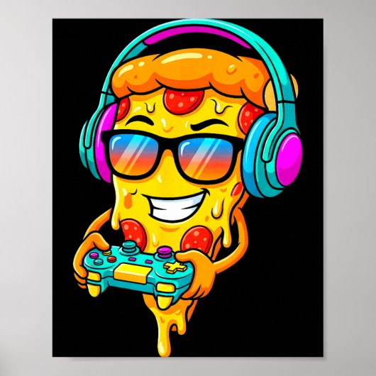 Poster Gamer Zza Slice Video Gaming Boy Enthusiast Gamer  (Devant)