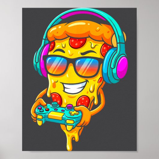 Poster Gamer Zza Slice Video Gaming Boy Enthusiast Gamer (Devant)