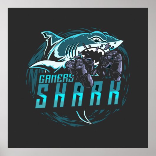 Poster Gamers Shark | Jeux (Devant)