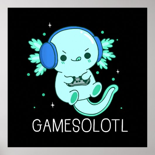 Poster Gamesolotl Axolotl Gamer (Devant)