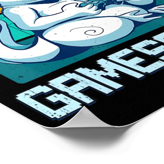 Poster Gamesolotl Cute Axolotl Vidéo Gamer Kawaii Anime B (Coin)