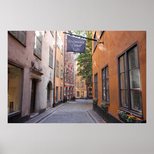 Poster Gamla Stan, Stockholm, Suède ; Pastels Cobblestone (Devant)