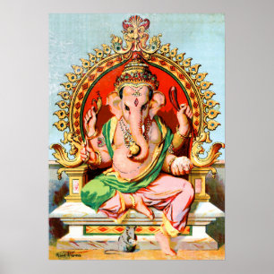 Poster Ganapathi by Ravi Varma. Ganesha