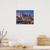Poster Gand, Belgique soleil couchant (Cuisine)